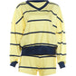 Sporty Stripes 2 Piece Set Women Color Blocking Trend Full Sleeve V-Neck T-Shirt+Bike Short Fashion Simple Streetwear