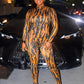 Stripe Patchwork Jumpsuits Woman Autumn Trend o-Neck Full Sleeve Backless Skinny Wrap Hip Sexy Fashion Style Overalls