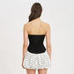 Polka Dot Splicing Black Tube Dress French Style Cute Summer Short Dresses Woman Clothing