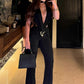 Sexy Jumpsuits for Woman Outfit Club Wear One Pieces Sleeveless Deep V Neck Backless Flare Jumpsuit