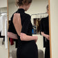 Sexy Backless Long Dress Woman Summer Trend Turtleneck Short Sleeve High Waist Skinny Stretch Prom Elegant Vestidos