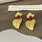Exaggerated Metal Golden Leaf Dangle Earrings for Women Jewelry Gorgeous Fashion Show Collection Earrings Accessories