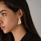 Vintage Punk Smooth Metal Stud Earrings Women Trend Goth Geometric Piercing Earrings Ear Jewelry Accessories Gift