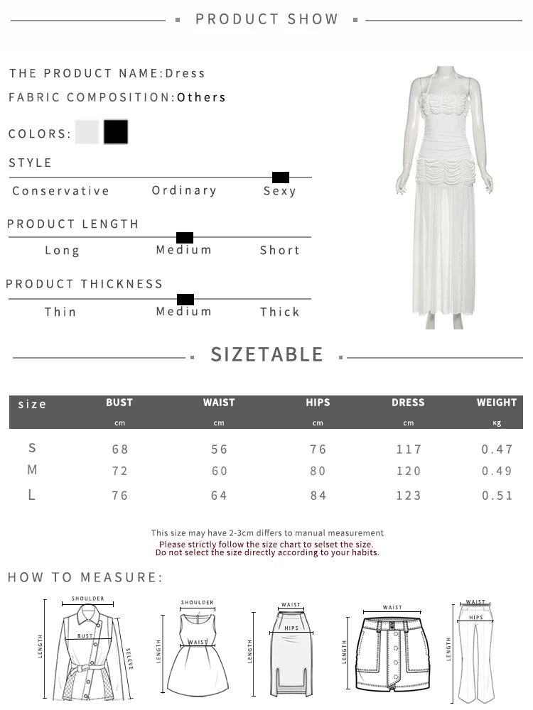 Patchwork Mesh Maxi Dress Women High Slits Folds Halter Bandage Backless Sleeveless Elegant Temperament Banquet Vestidos