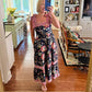 Women Summer Boho Maxi Dress Vintage Floral Tie Shoulder Flowy Long Dress Square Neck Ruffle Tiered Beach Sundress