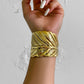 Unique Punk Heavy Metal Chunky Wide Cuff Open Bangles Women Vintage Carving Feather Arm Bracelet Grunge Jewelry Steampunk Men