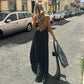Polka Dot Print Sexy Deep V Neck Backless Maxi Dresses French Style Elegant Summer Dress Woman Clothing