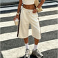 Women Color Block Side Stripe Bermuda Shorts Elastic Drawstring Waist Wide Leg Knee Length Loose Sweat Athletic Shorts