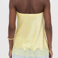 Women Satin Tube Top Y2k Silk Strapless Crop Top Flowy Lace Trim Bandeau Tops Loose Backless Going Out Layering Shirt