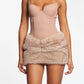 Summer Fur Mini Skirt Elegant Lady Ruched Low Rise Bodycon Skirt Y2K Vintage Plush Pencil Skirt Chic Women Party Club