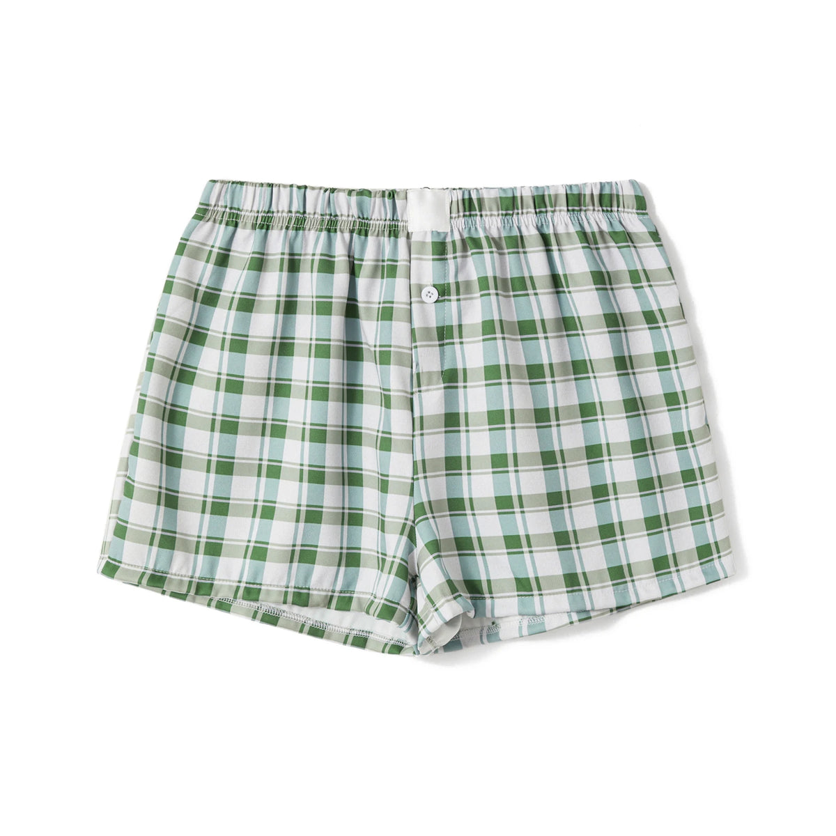 Women Y2k Gingham Boxer Shorts Stripes Button Elastic Waist Boxers Cute Mini Bloomers Plaid Loose Fit Boy Shorts