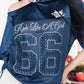 Women's Number Print T-Shirt, Vintage Football Jersey Style Top, Loose Fit Short Sleeve Casual Tee for Summer