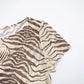 Animal Print Mesh Sheer Tops Summer 2026 Fashion Short Sleeve T Shirts for Woman Clothing