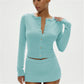 Knitted Fashionable Casual Cardigan Top Solid Color Round Neck Long Sleeved Slim Fit Winter Fall Button Sweater Tops