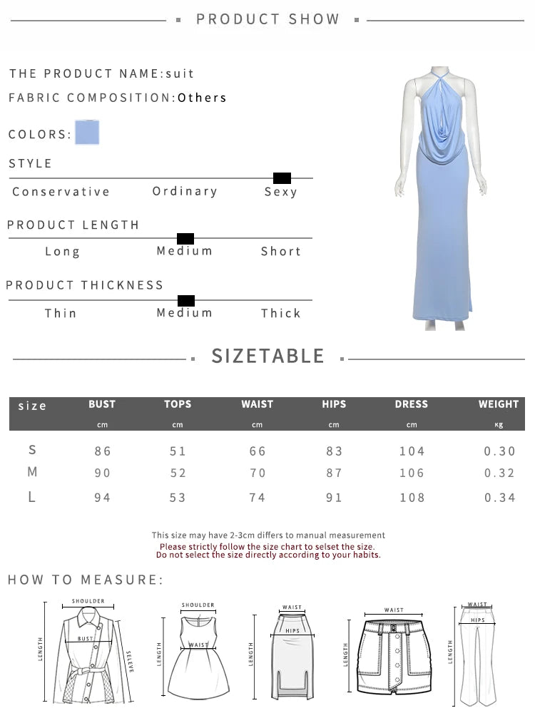 Fashion Sexy Backless Maxi Dress Women Halter Ruched Hollow Sleeveless Robe Vacation Beach Party Temperament Vestidos