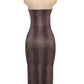 Gradient Strapless Long Dress Women Trend Metal Rings Low-Neck  Backless Tight Peach Hip Midnight Club Party Chic Bod