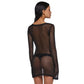 See-through Sexy Spring Dress 2024 Long Sleeve Bodycon Mini Dress Festival Wear Chic Outfits for Women