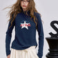 2025 Winter New Arrivals Y2K Slim Fit Half Neck Graphic Long Sleeve T-shirt For Woman
