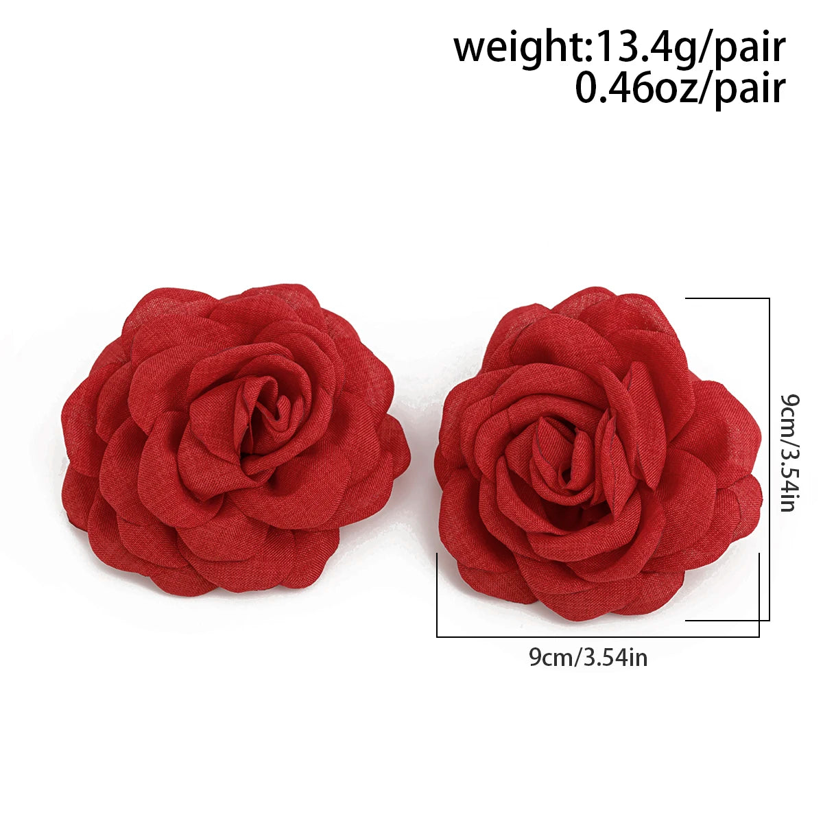 Exaggerated Big Rose Flower Stud Earrings for Women Fashion Statement Goth Piercing Earrings Wed Bridal Y2K Jewelry New