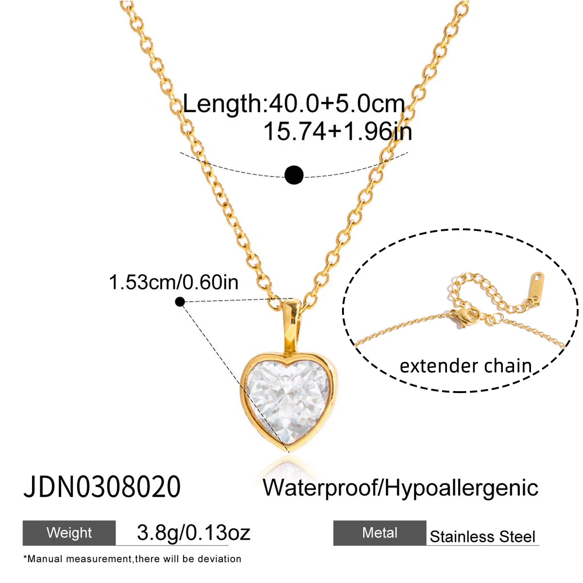 Y2K Patchwork Chain Design Stainless Steel Necklace Paperclip + Glossy Pentagram Cross with Zirconia Pendant Necklace