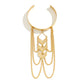 Vintage Punk Tassel Link Open Upper Arm Bracelet for Women Goth V Shape Pendant Adjustable Bangles Couple Jewelry Gift