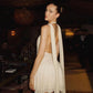 Deep V Neck Backless Ruffle Short A Line Dress Birthday Party Outfits for Women Sexy Summer Tiered Dress