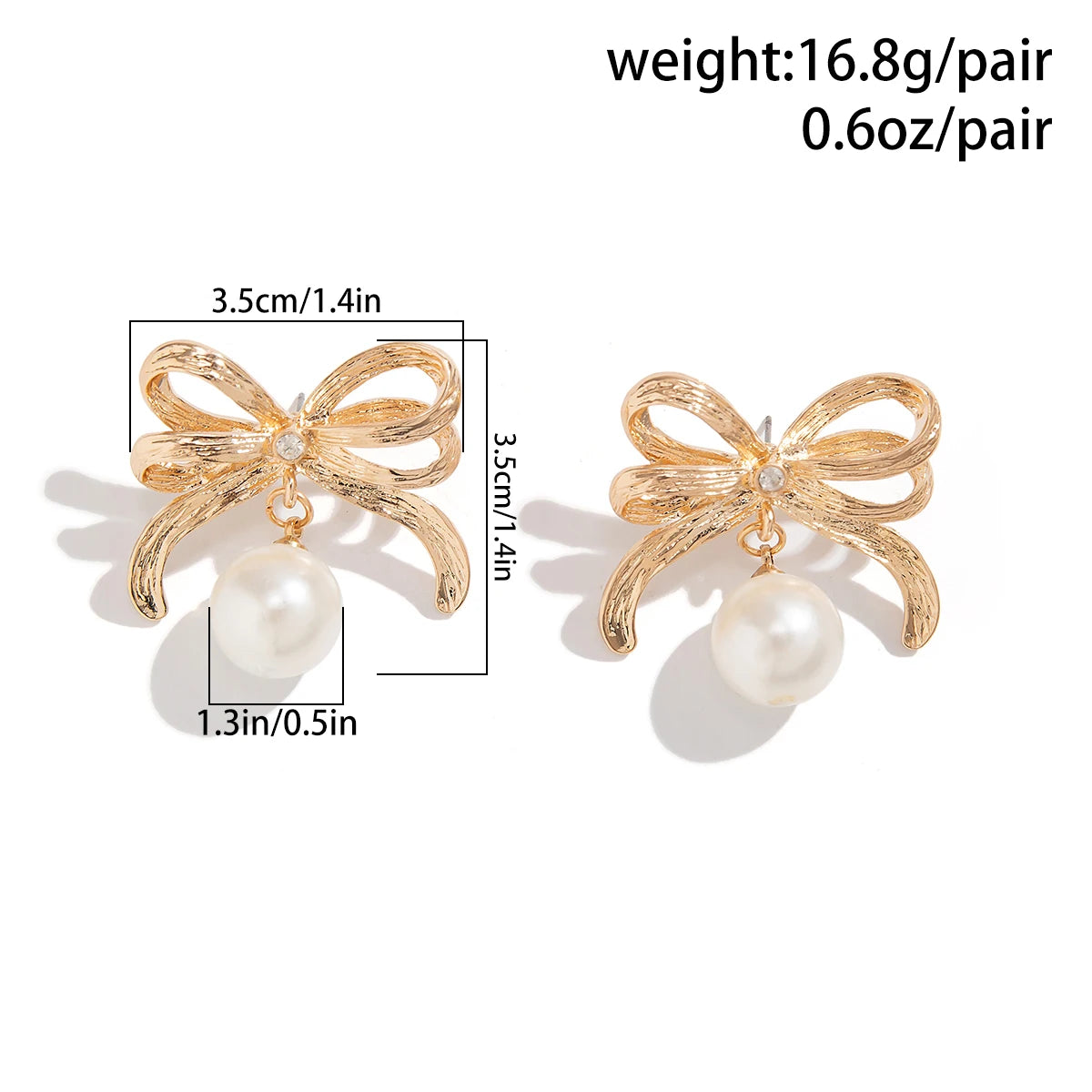 Elegant Bow Bowknot Drop Earrings for Women Trend Imitation Pearl Piercing Hanging Earring Wed Jewelry Accessories