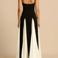 Elegant Patchwork Spaghetti Strap Long Dress For Women Fashion Sleeveless Backless Sexy Evening Maxi Dress Fashion