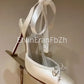 2026 Women's New Summer Square Satin High Heel Sandals with Ankle Strap, Fashionable Party and Banquet Ballet High Heels