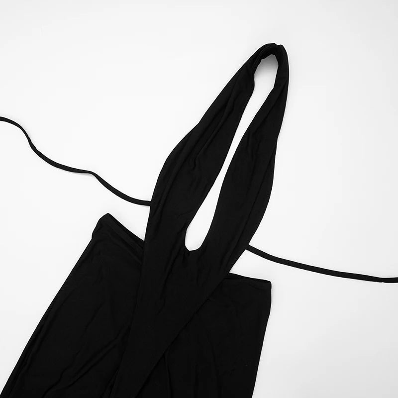 Sexy Y2K Jumpsuit Women Halter Backless Waistless Skinny Midnight Street Workout Activity Stretch Clubwear Overalls