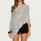 Women's Knit Vacation Beach Cover-Ups Summer Casual Loose Fit Stylish Solid Color Irregular Hem Boat Neck Shawl Tops