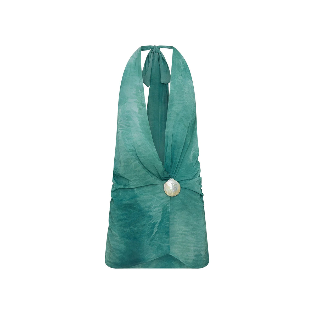 Women Summer Sleeveless Mini Dress Casual Shell V-Neck Wrap Halter Neck Party Dress for Beach Club Streetwear