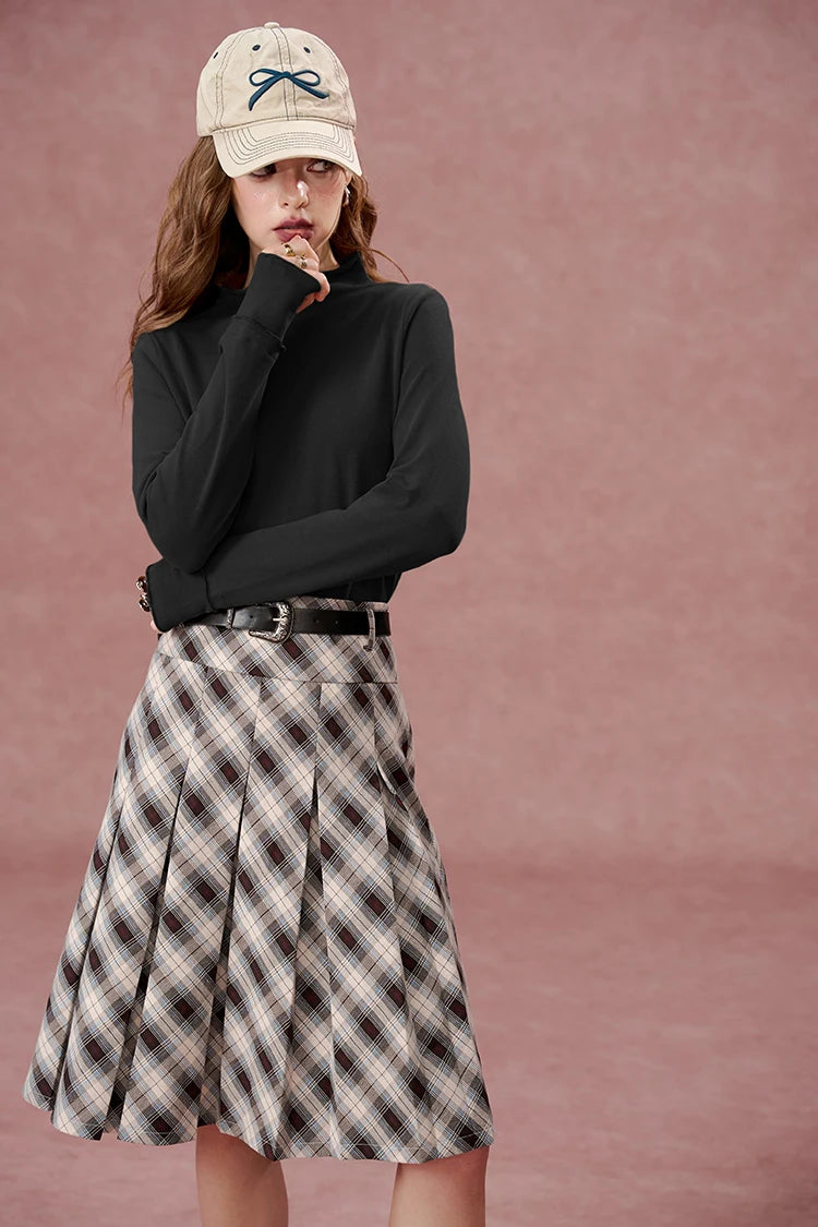 Elegant Lace Trim Mock Neck Top, Solid Ruffle Cuff Long Sleeve Blouse for Daily Wear