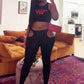 Sexy Fashion Long Pants Woman Side Hollow Design Elastic Waist Skinny Peach Hip High Street Style Classic Bottoms