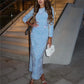 Fashion Sequined Party Slim Midi Dress For Women Autumn Winter Elegant Long Sleeve Sexy Bodycon Evening Dresses