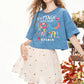 2025 Summer New Arrivals Pink Graffiti Printed Casual Short Sleeve T-Shirt For Women