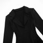 Ruched Blazer Mini Dress Sexy Deep V Neck Long Sleeve Dresses Woman Clothes Fall Winter