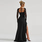 Black Sheer Lace Long Sleeve High Side Slit Maxi Dress Elegant Luxury Evening Dress 2026 Woman Clothing