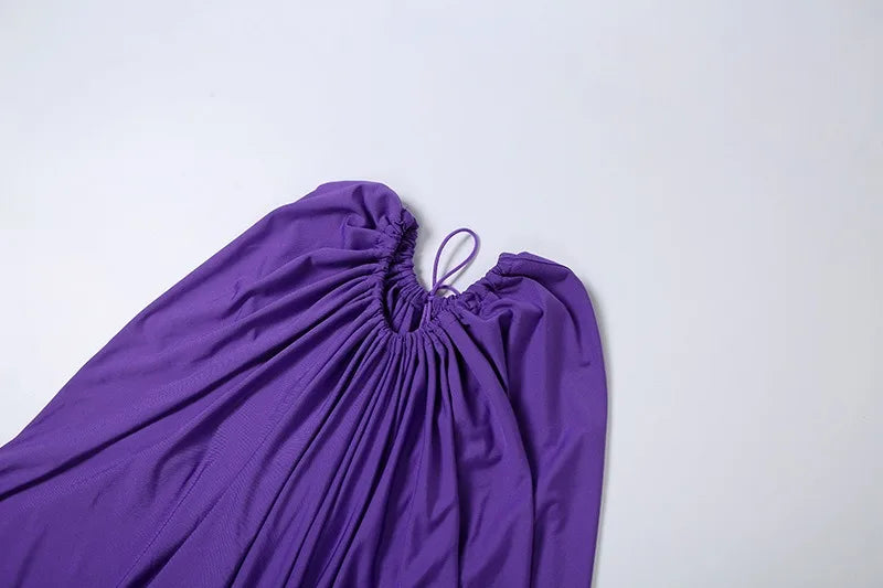 Draped Halterneck High Slit Long Party Dresses Sexy Purple Evening Gown 2026 Summer Maxi Dresses Woman