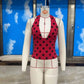 Women Polka Dot Halter Top Deep V Neck Sleeveless Backless Slim Fit Cropped Tank Top Vintage Y2K Summer Party Camisole