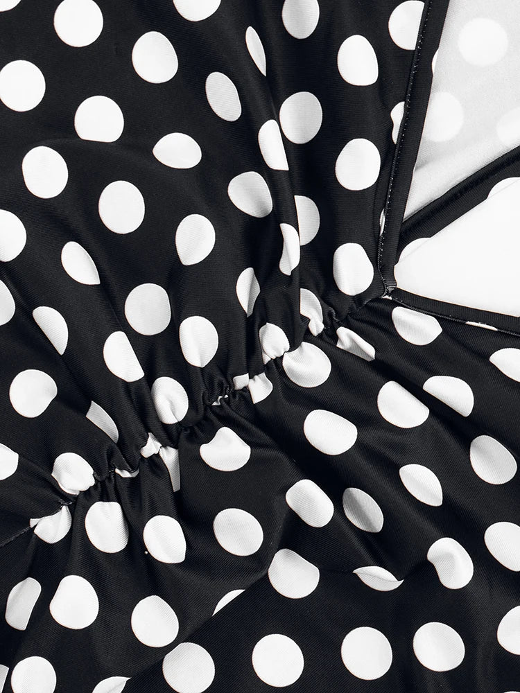 Backless Hollow jumpsuit Women Trend Polka Dot Print Halter Sleeveless Fashion Sexy Midnight Street Party Clubwear