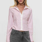 Fashion Women Striped Shirt Long Sleeve Shirt Button-down Elegant Ladies Blouse Fall Spring Work Out Tops Casual Daily
