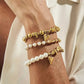 3Pcs/Set Bohemia Triangle Peach Heart Imitation Pearl Bracelets Women Trendy Elegant Bead Charm Bangles Y2K Jewelry ﻿ ﻿