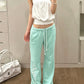 Leisure 2-Piece Set Women Sexy Solid Simple Tank Tops+Letter Print Drawstring Pant Summer Street Daily Hottie Suit