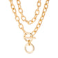 2Pcs Exaggerated Big Heavy Metal Chunky Chain Necklace Women Goth OT Buckle Circle Pendant Choker Grunge Jewelry Steampunk Men