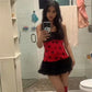 Halloween Bee Costume for Women Ladybug Cosplay Dress with Wings Headband Set Funny Adult Fairy Costumes
