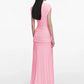 Women One Shoulder Sexy Maxi Dress Women Elegant Pink Bodycon Ruched Club Party Long Dresses Evening Cocktail Dresses