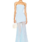 Off-shoulder Strapless Sexy Maxi Dress Women Gown Fashion Elegant Mesh Sleeveless Backless Bodycon Club Party Dresses
