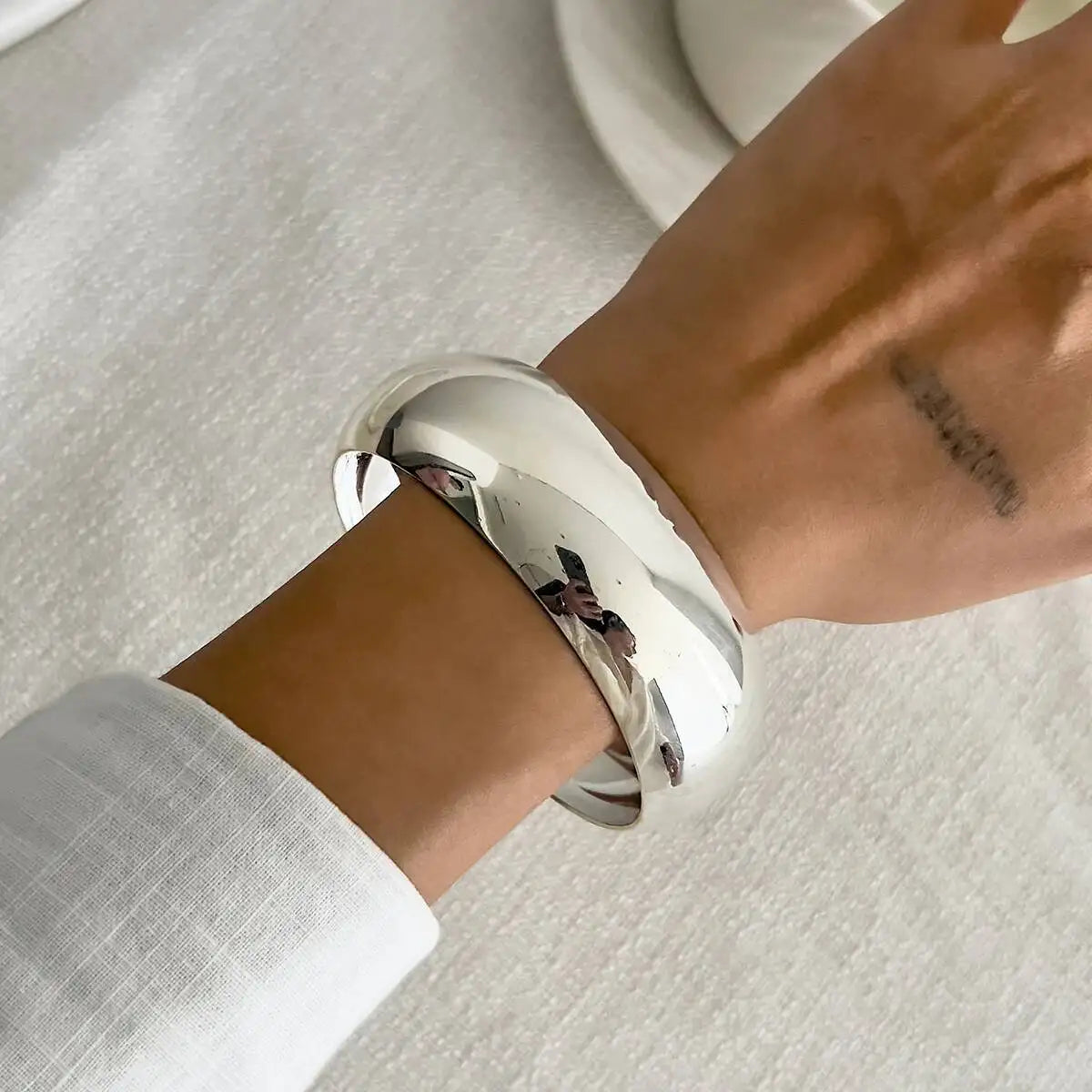 3 Styles Hip Hop Chunky Stacking Resin Bangles for Women Trendy Punk Irregular Geometric Charm Wide Bracelets Jewelry