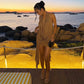 Sexy Open Back Mini Dress Plunging Cowl Neck Cascading Side Drapes Beach Vacation Dresses for Woman